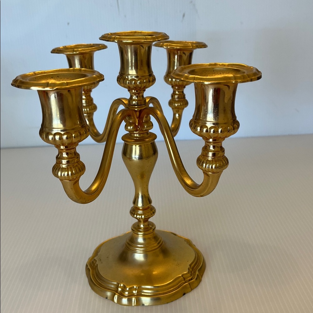 Vintage 18 Karat Gold Plated Candelabra - Picture 5 of 11